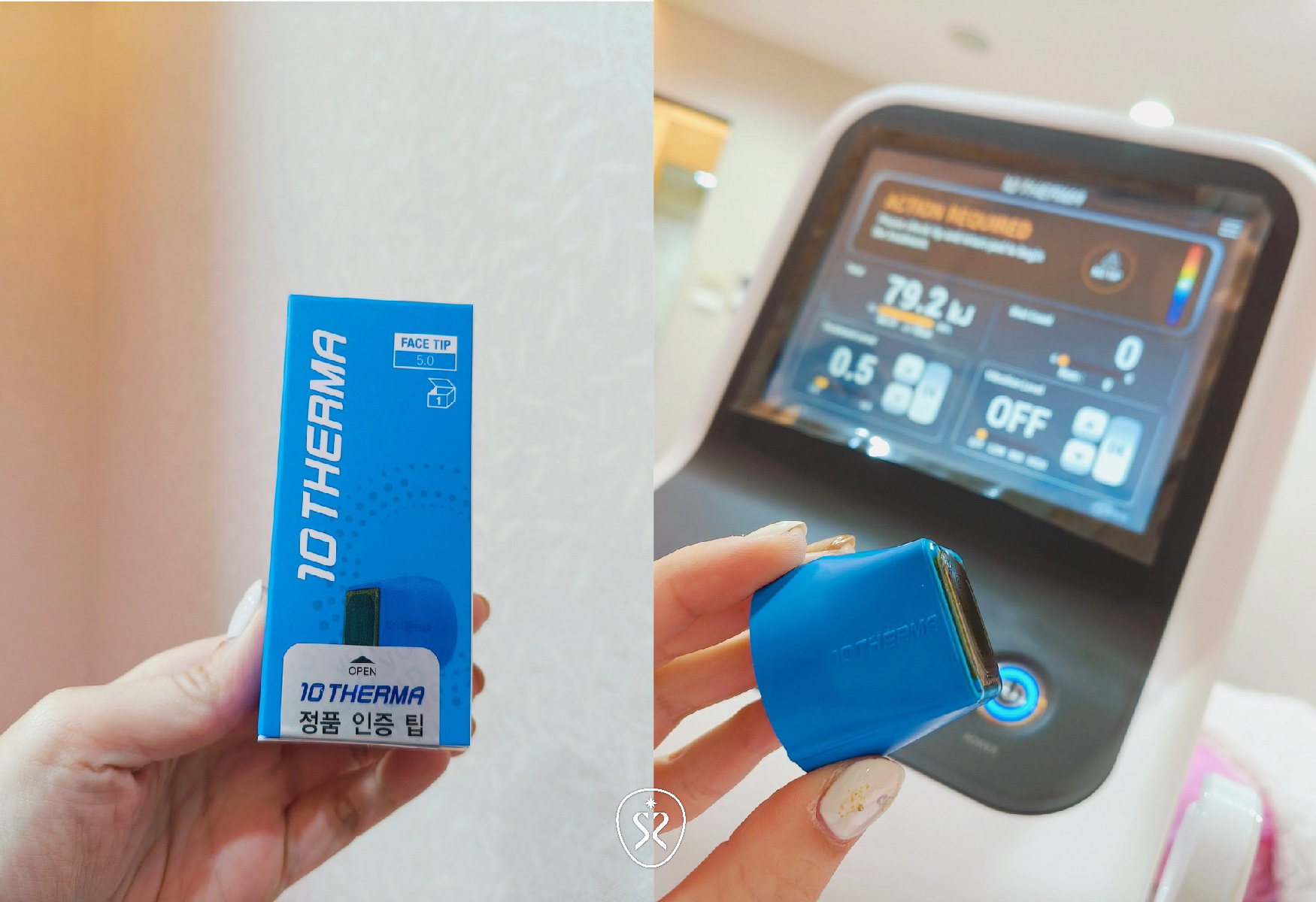 十蓓電波的緊膚探頭Plus面積較大，可縮短療程時間